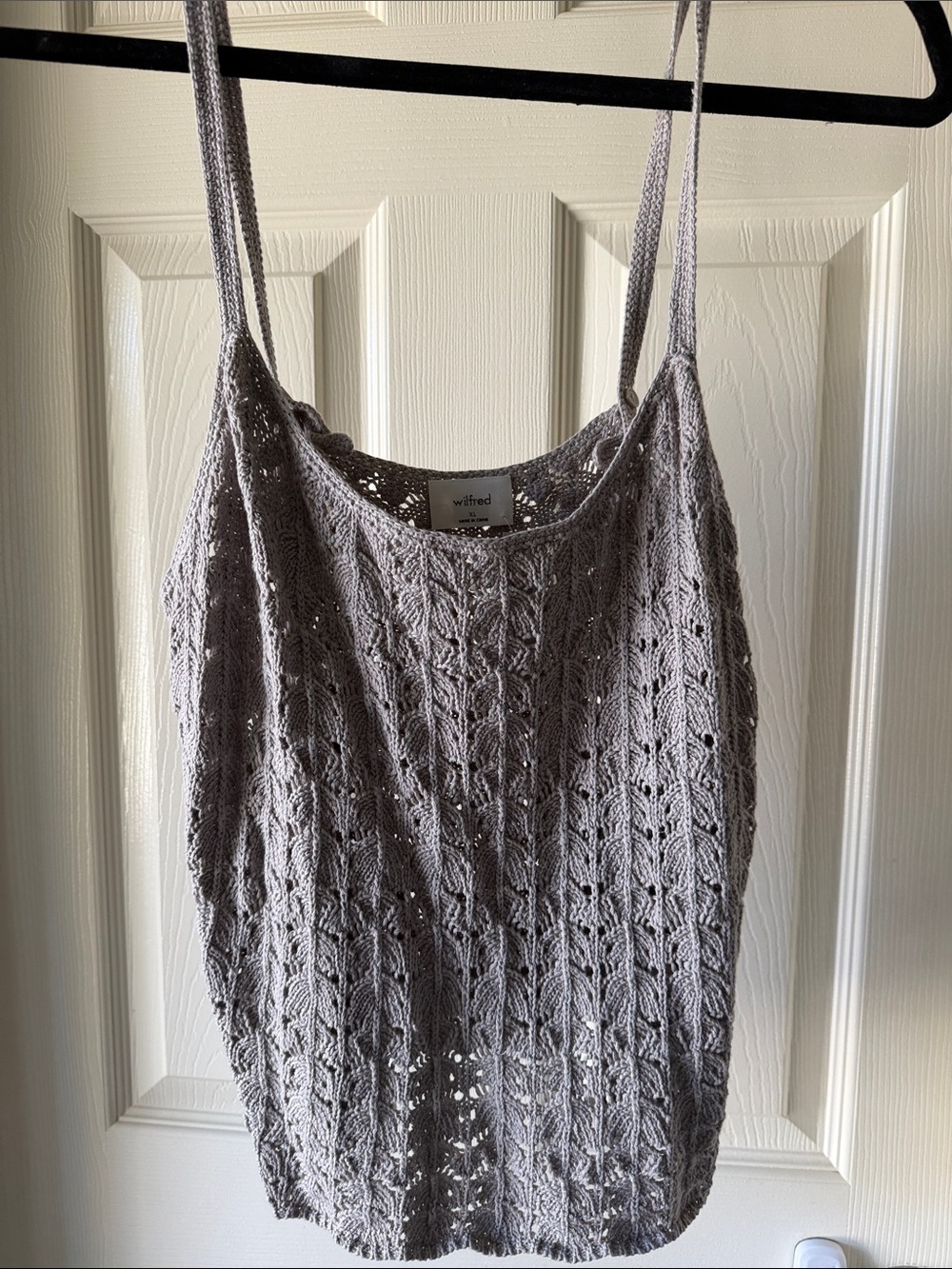 NWT Aritzia Wilfred Gray Lace Knit Spaghetti Strap Camisole